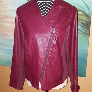 Cranberry Coat Vegan Leather